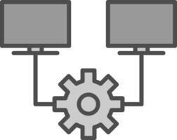 Multitask Line Filled Greyscale Icon Design vector