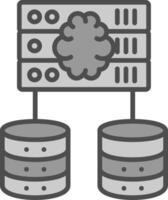 Servers Line Filled Greyscale Icon Design vector