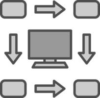 Workflow Line Filled Greyscale Icon Design vector