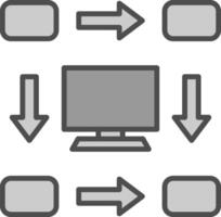 Workflow Line Filled Greyscale Icon Design vector