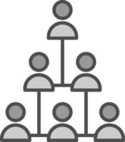 Hierarchical Structure Line Filled Greyscale Icon Design vector