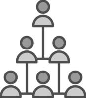 Hierarchical Structure Line Filled Greyscale Icon Design vector