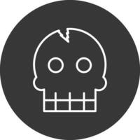 Skull Line Inverted Icon Design vector