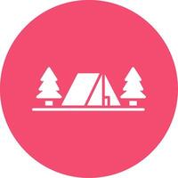 Camp Multi Color Circle Icon vector