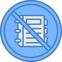 prohibido firmar línea lleno azul icono vector