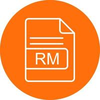 RM File Format Multi Color Circle Icon vector