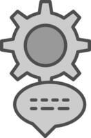 Speech Bubble Line Filled Greyscale Icon Design vector