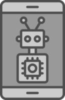 Assistant Line Filled Greyscale Icon Design vector