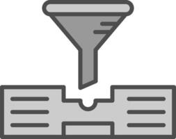 Mail Line Filled Greyscale Icon Design vector