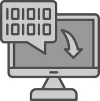 Binary Code Line Filled Greyscale Icon Design vector