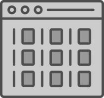 Binary Line Filled Greyscale Icon Design vector