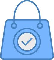 Shopping Bag Line Filled Blue Icon vector