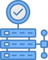 Server Line Filled Blue Icon vector