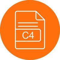 c4 archivo formato multi color circulo icono vector