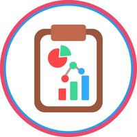 Report Flat Circle Icon vector