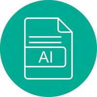 AI File Format Multi Color Circle Icon vector