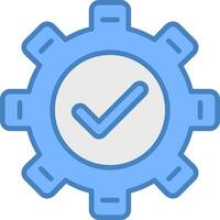 Settings Line Filled Blue Icon vector