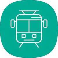 Old Tram Line Curve Icon Design vector