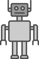 Robot Line Filled Greyscale Icon Design vector