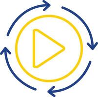 Rotation Line Two Colour Icon Design vector