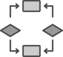 Algorithm Line Filled Greyscale Icon Design vector