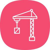 Port Crane Line Curve Icon Design vector