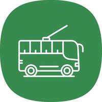 Trolleybus Line Curve Icon Design vector