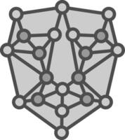 Artificial Intelligence Line Filled Greyscale Icon Design vector