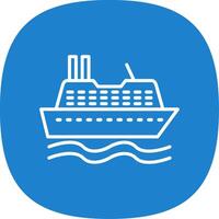 Cruise SHip Line Curve Icon Design vector