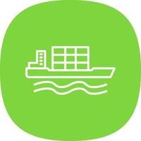 Bulk Carrier Line Curve Icon Design vector