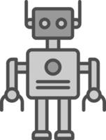 Robot Line Filled Greyscale Icon Design vector