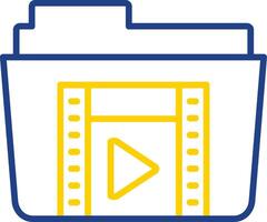 Footage Line Two Colour Icon Design vector