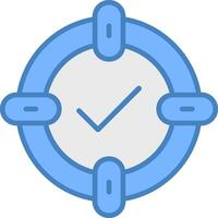 Target Line Filled Blue Icon vector