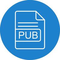 PUB File Format Multi Color Circle Icon vector