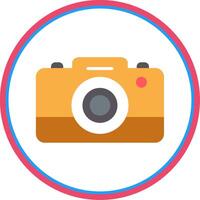 Photo Camera Flat Circle Icon vector