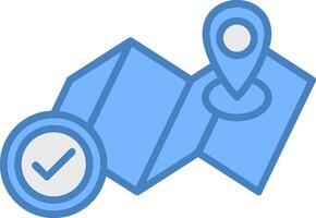 Location Line Filled Blue Icon vector