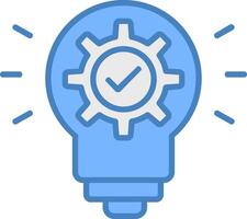 idea línea lleno azul icono vector