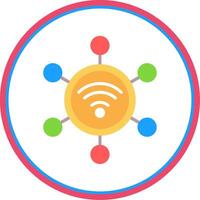 Connection Flat Circle Icon vector