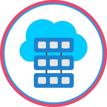 Cloud Computing Flat Circle Icon vector