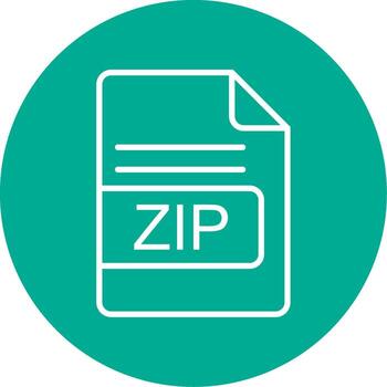 ZIP File Format Multi Color Circle Icon vector