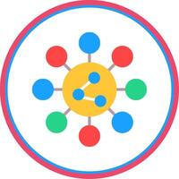 compartir plano circulo icono vector