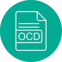 ocd archivo formato multi color circulo icono vector