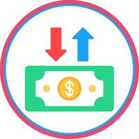 dólar cuenta plano circulo icono vector