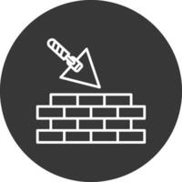 Brickwork Line Inverted Icon Design vector