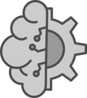 Artificial Intelligence Line Filled Greyscale Icon Design vector