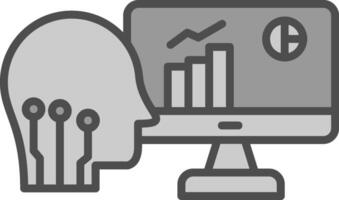 Data Analysis Line Filled Greyscale Icon Design vector