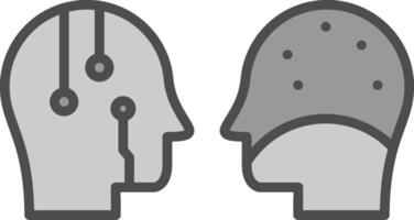 Turing Test Line Filled Greyscale Icon Design vector