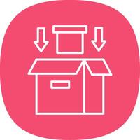 Packing Process Line Curve Icon Design vector