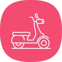 Scooter Line Curve Icon Design vector