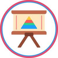 Pyramid Chart Flat Circle Icon vector